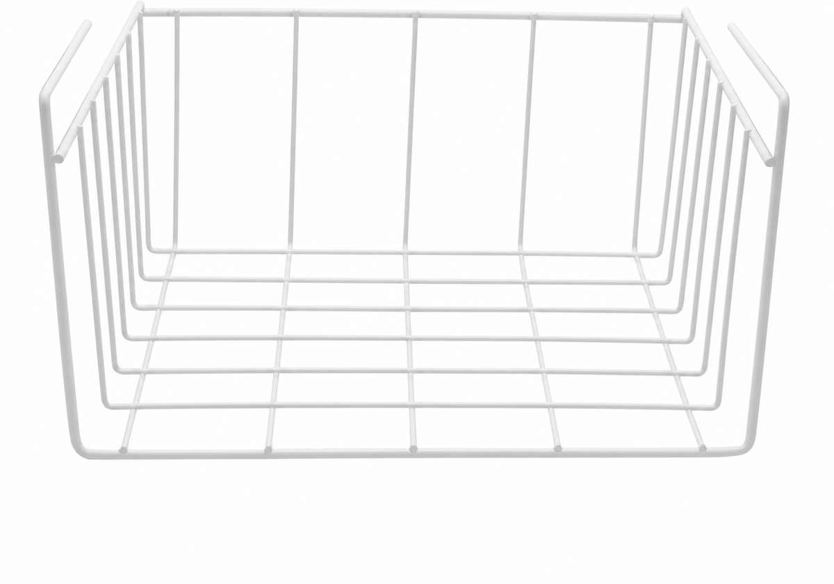 White Steel Slide-On Under-Shelf Wire Storage Basket - view 2