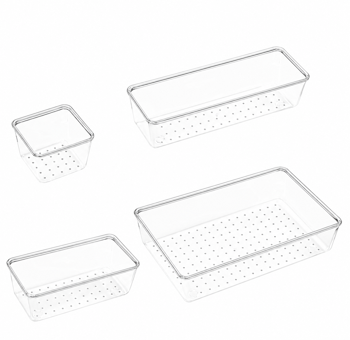 15-Piece Clear Plastic Drawer Organizer Tray Set in Four Sizes - view 2