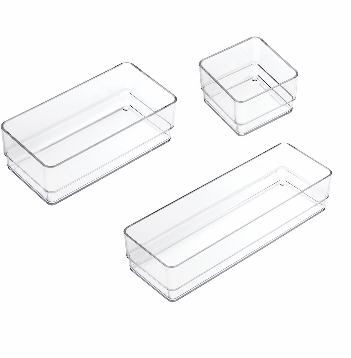 6-Piece Clear Stackable Drawer Organizer Tray Set - view 2