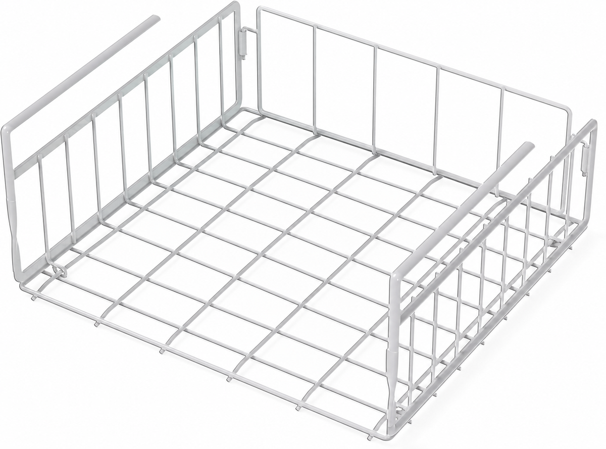 White Steel Slide-On Under-Shelf Storage Basket - view 2