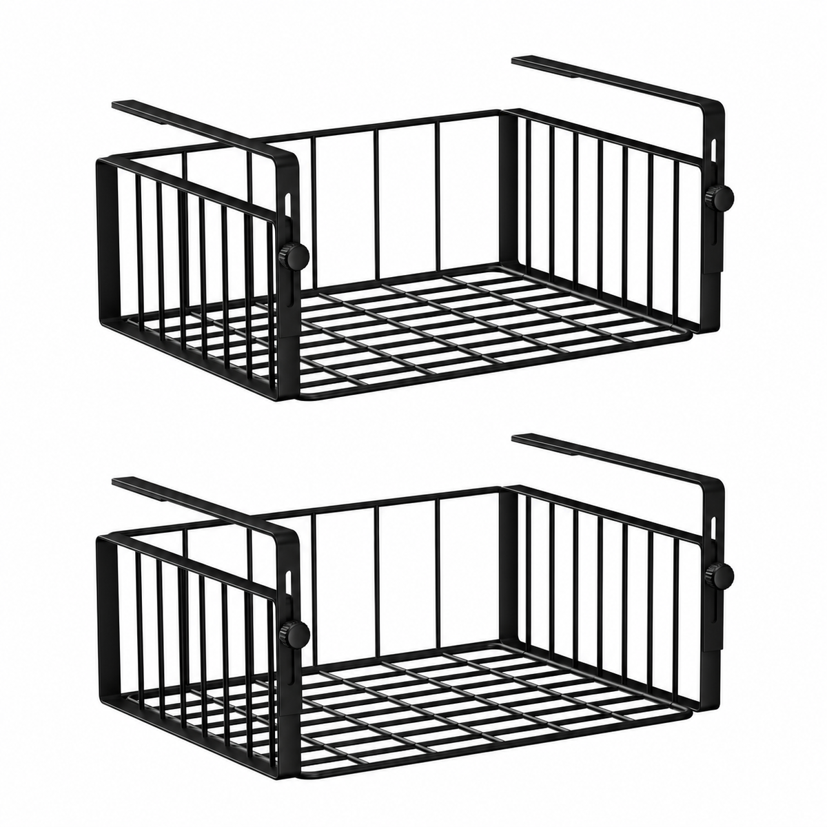Black Adjustable Under-Shelf Baskets, 2-Pack