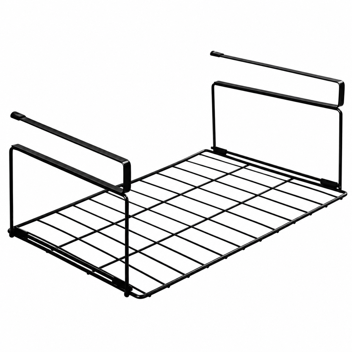 Black Folding Slide-On Under-Shelf Wire Storage Rack