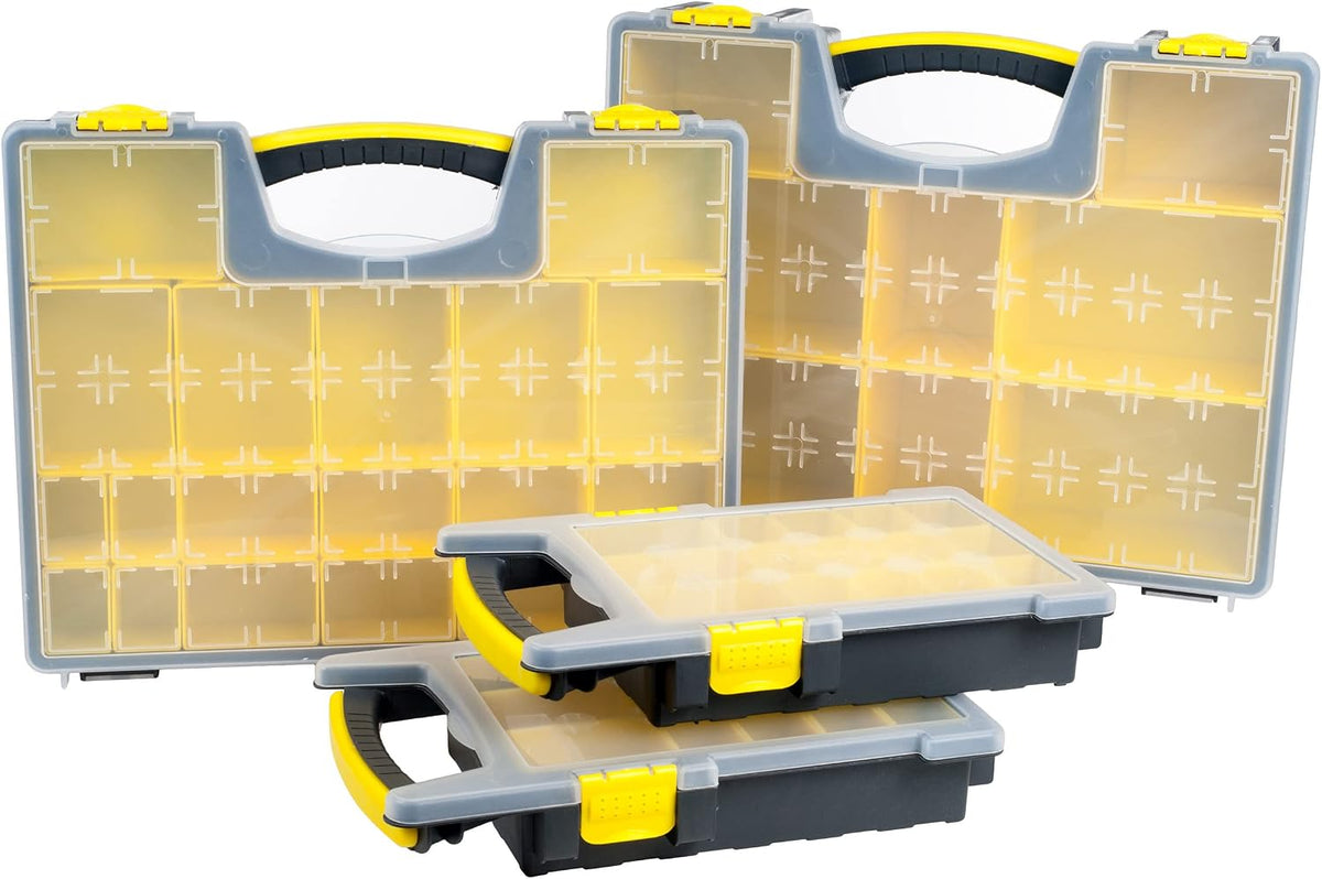 Four Polypropylene Parts Organizer Cases in Three Sizes