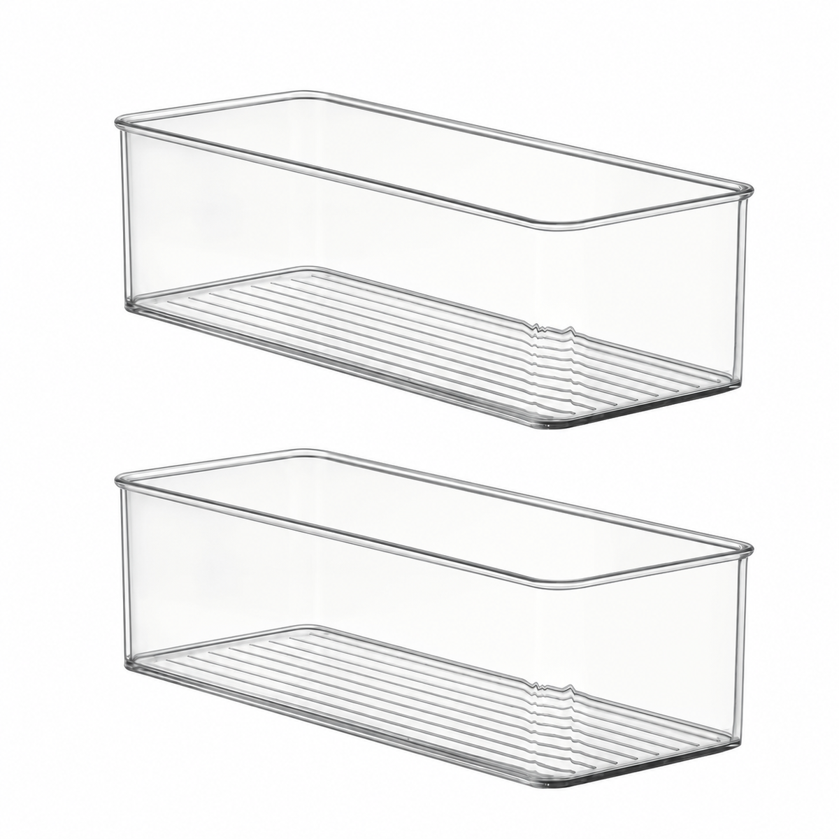 8-Piece Clear Deep Drawer Organizer Bin Set in Two Sizes - view 2