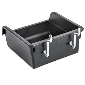 Black Polypropylene Pegboard Storage Bins with Metal Hooks and Labels - view 2