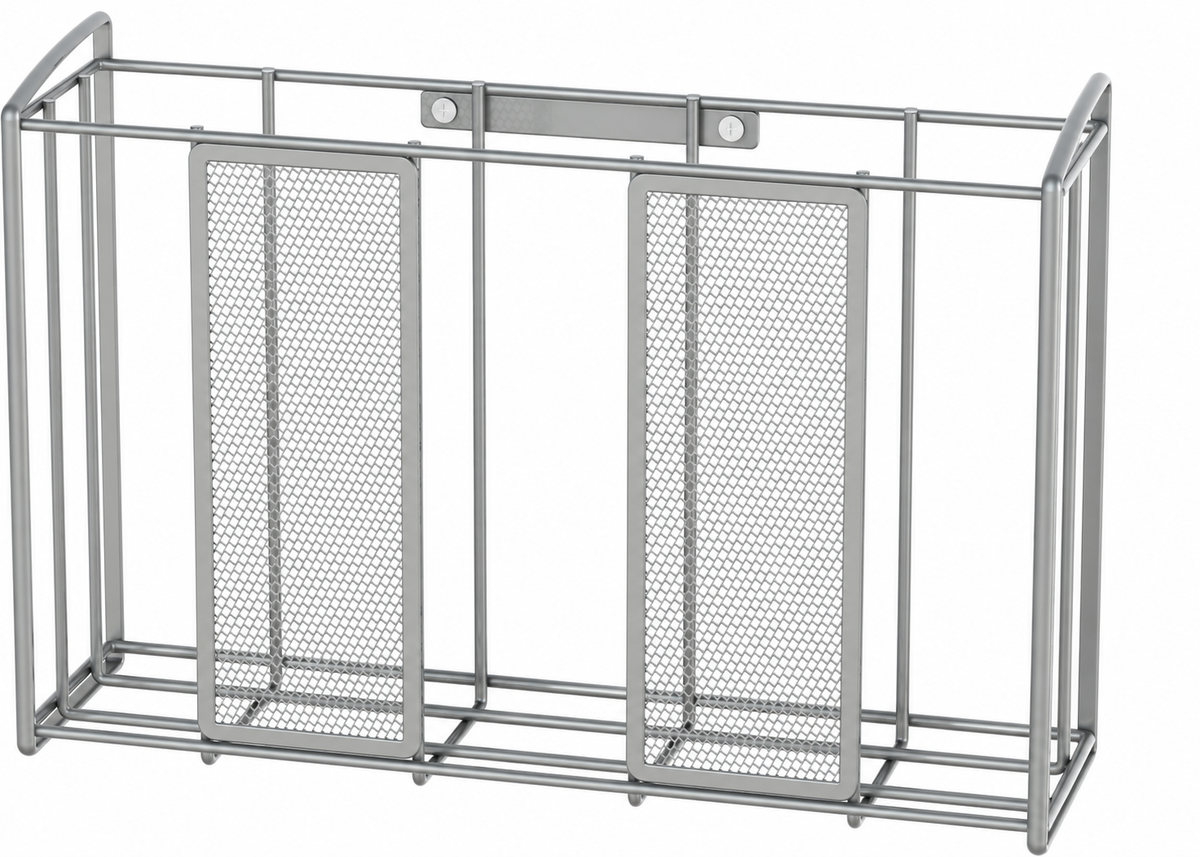 Silver Mesh Cabinet Door Storage Organizer with Removable Hanging Arms - view 2