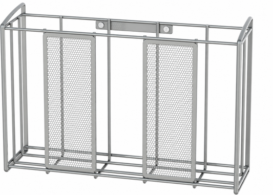 Silver Mesh Cabinet Door Storage Organizer with Removable Hanging Arms - view 2